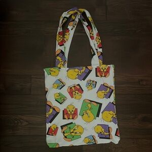 Colorful Tweety Bird Tote Bag vintage fabric 1993